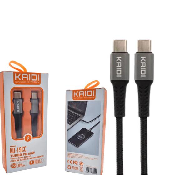 Imagem de Cabom de Dados Celular Tipo C / Tipo C 1metro USB C Turbo