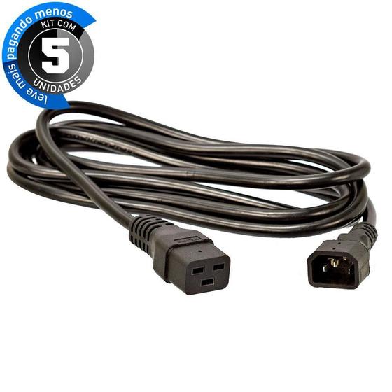 Imagem de Cabos De Força Extensor Iec C19 14Awg, 2 Mt - Kit 5