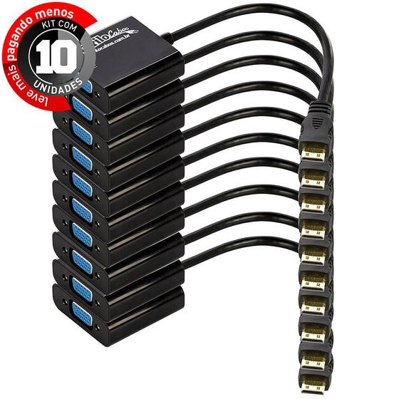 Imagem de Cabos Mini HDMI para VGA - Cirilo Cabos - Kit com 10