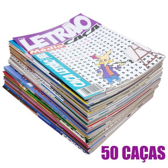 Imagem de Caça Palavras Letrão Passatempo Somente Letras Grandes - Kit 50 Revistas Diferentes