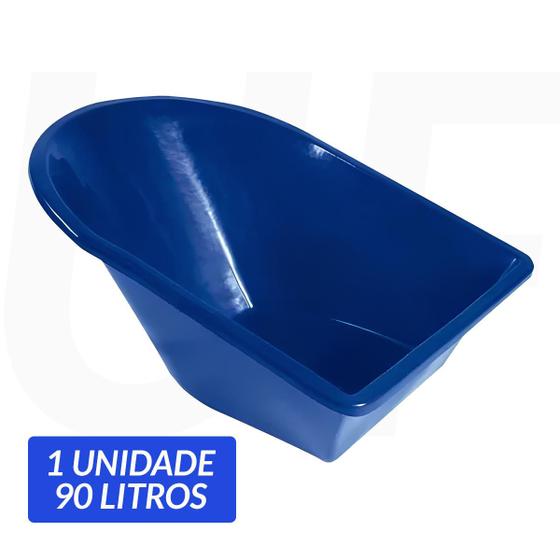 Imagem de Caçamba Plástica Para Carrinho De Mão 90l S/ Furo Azul - Metasul