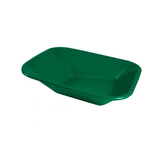 Imagem de Caçamba Plástica sem Furação para Carrinho de Mão Verde 60 litros - Metasul, Opção: Verde
