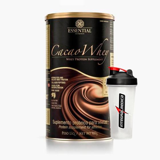 Imagem de Cacao Whey 450g - Chocolate - Essential + Coqueteleira Variada