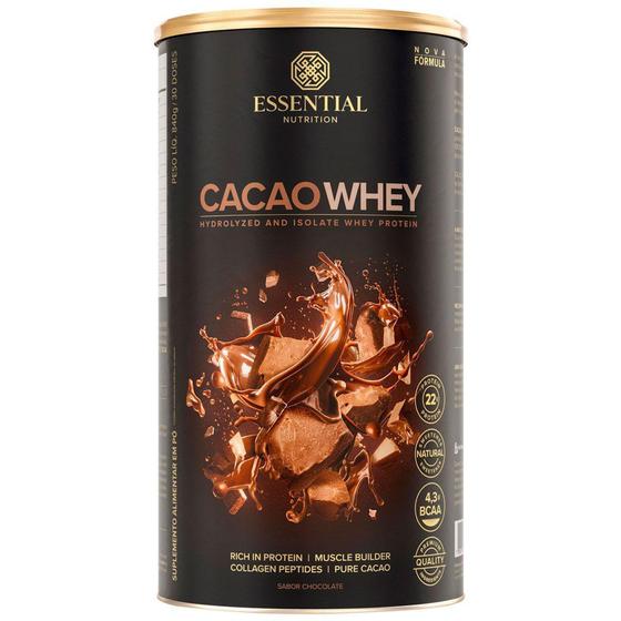 Cacao Whey Essential Nutrition 840g Menor preço em Cacao Whey Essential Nutrition 840g
