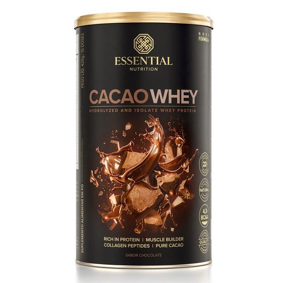 Imagem de Cacao Whey Protein Isolado e Hidrolisado 420g Essential Nutrition