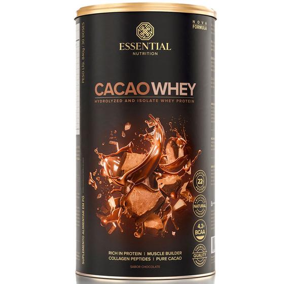 Imagem de Cacao Whey - Whey Protein Isolado e Hidrolisado - 840g - Essential Nutrition