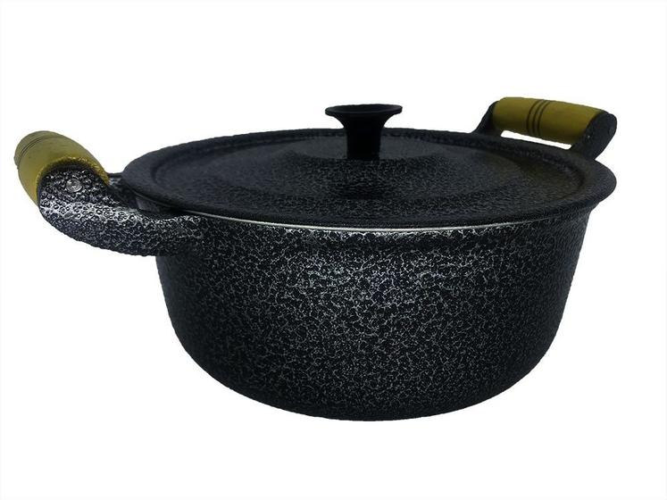 Imagem de Caçarola Alumínio Preto Alça Madeira Pomel Baquelite 38 cm