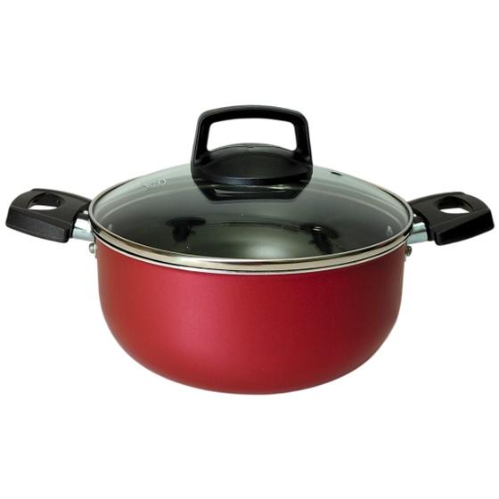 Imagem de Caçarola Antiaderente Super Teflon Com Tampa De Vidro E Saída De Vapor 1,8 Litros Com Cabo Anatômico