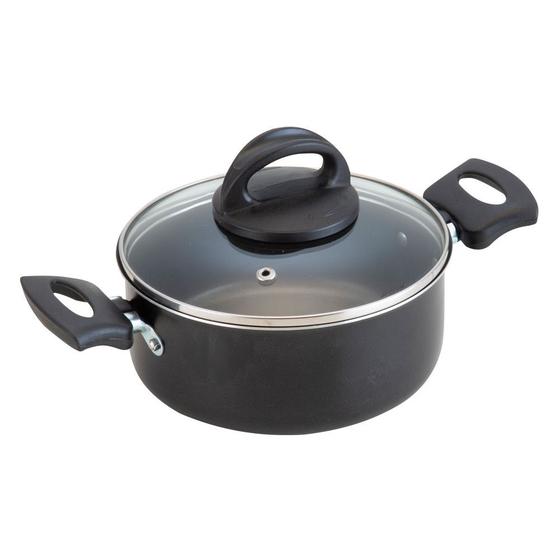 Caçarola Avulsa Antiaderente Com Tampa de Vidro N16 1,4 Litros Preto Menor preço em Caçarola Avulsa Antiaderente Com Tampa de Vidro N16 1,4 Litros Preto