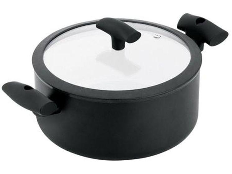 Imagem de Caçarola com tampa 5L antiaderente soft touch 24cm Hercules PA300-C24PR Preta
