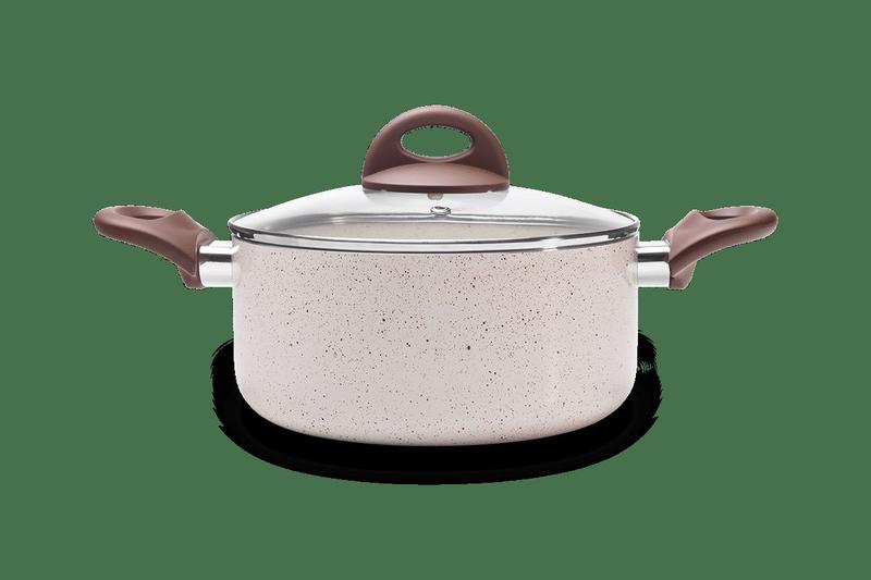 Imagem de Caçarola Com Tampa E Fundo De Indução Ceramic Life Brinox Granada Ø 24 cm Vanilla