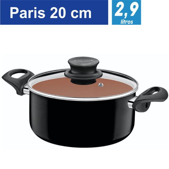 Imagem de Caçarola Paris 20 cm preto com cobre Tramontina 2,9 L