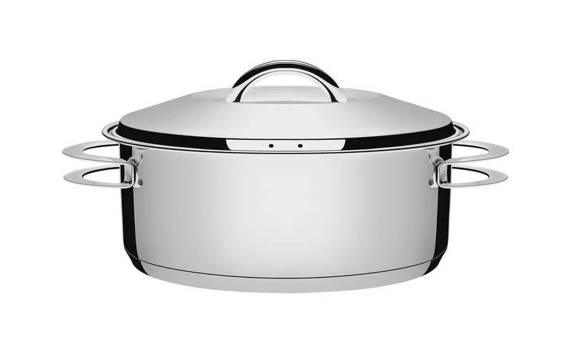 Imagem de Cacarola solar rasa em aco inox fundo triplo com tampa e alcas 24 cm 4.7 l tramontina