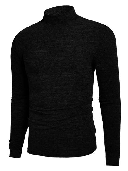 Imagem de Cacharrel Blusa Tricot Lã Masculina Canelada Gola Alta R:765