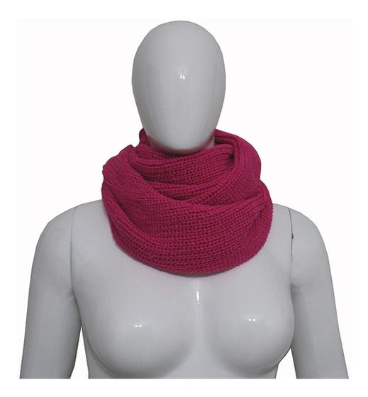 Imagem de Cachecol De Tricô Max Gola Fechada Feminina Inverno Rosa