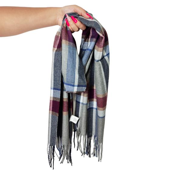 Imagem de Cachecol Lenço Feminino Para Inverno Redstar Winter Em Xadrez Poliéster