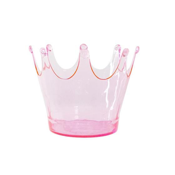 Imagem de Cachepô de coroa acrílica rosa transparente - lsc toys