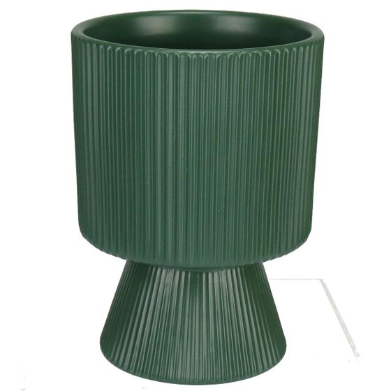 Imagem de CACHEPÔ VASO DECORATIVO PLANTA REDONDO HOME&CO CERÂMICA 16x12x12cm VERDE