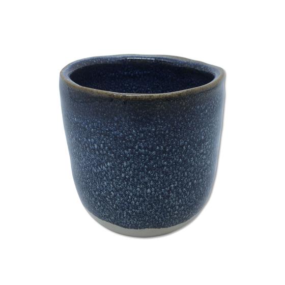 Imagem de Cachepot cilíndrico em cerâmica azul escuro 7,5x7x7