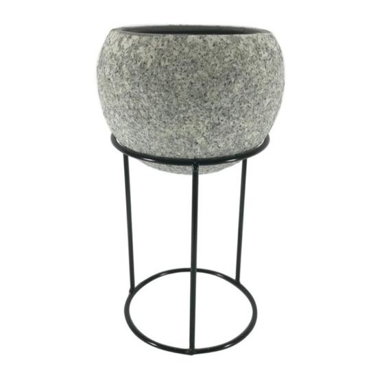 Imagem de Cachepot De Cerâmica Com Suporte De Metal 30cm