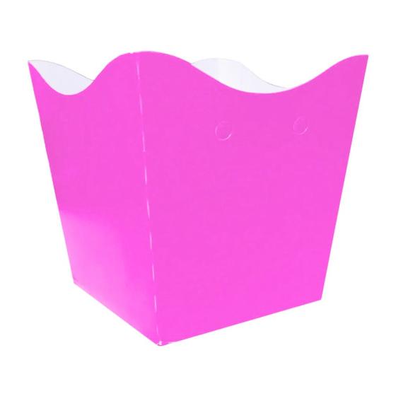 Imagem de Cachepot de Papel Liso Rosa Neon Pequeno - 10 Unidades