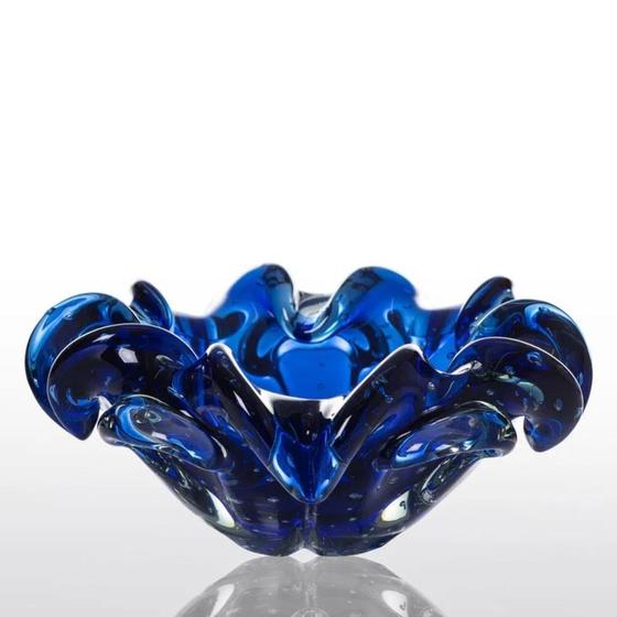 Imagem de Cachepot Decoração Cristal Murano Azul Safira Sweet P