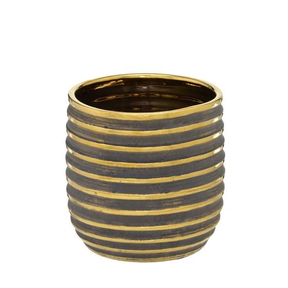 Imagem de Cachepot Decorativo 15cm  Black/Gold - Espressione