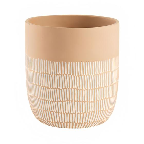 Imagem de Cachepot em Cimento com Listras 21x21cm