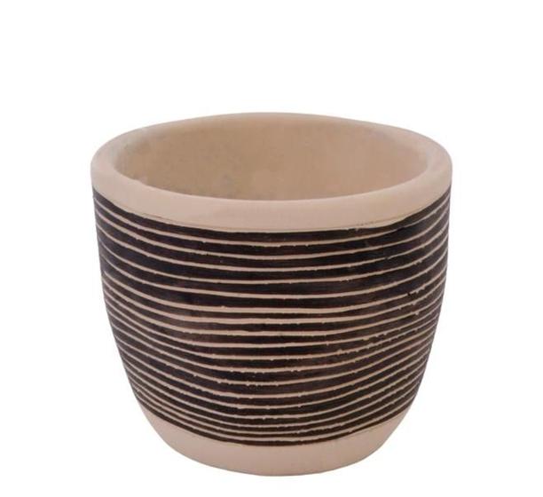 Imagem de Cachepot etnico linhas em cimento p