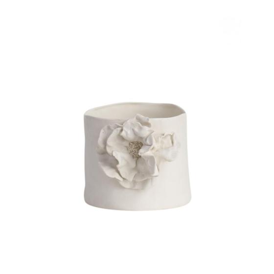 Imagem de Cachepot Giverny em Porcelana Com Flores Aplicadas P