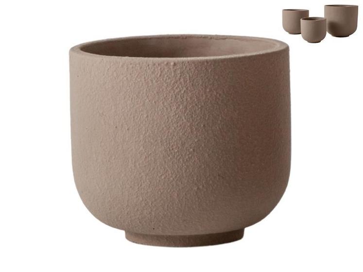 Imagem de Cachepot Vaso Decoração Redondo Mesa Chão Jardim Em Cimento Vaso