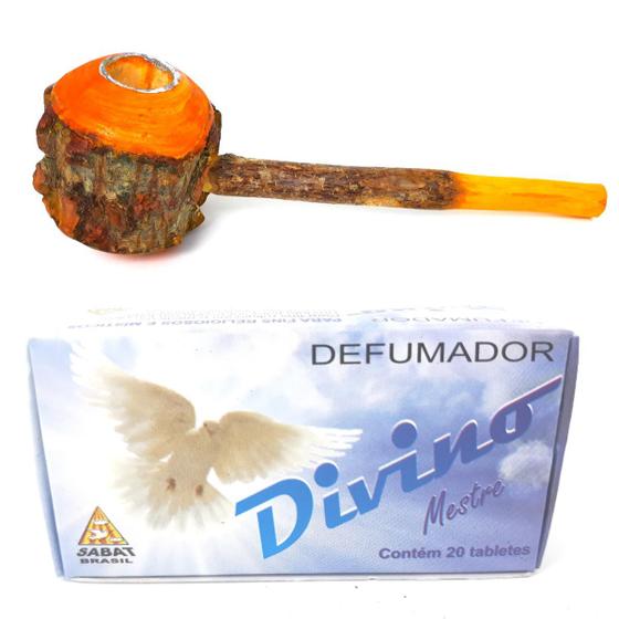 Imagem de Cachimbo De Angico Xamanico e Defumador Divino Mestre Kit