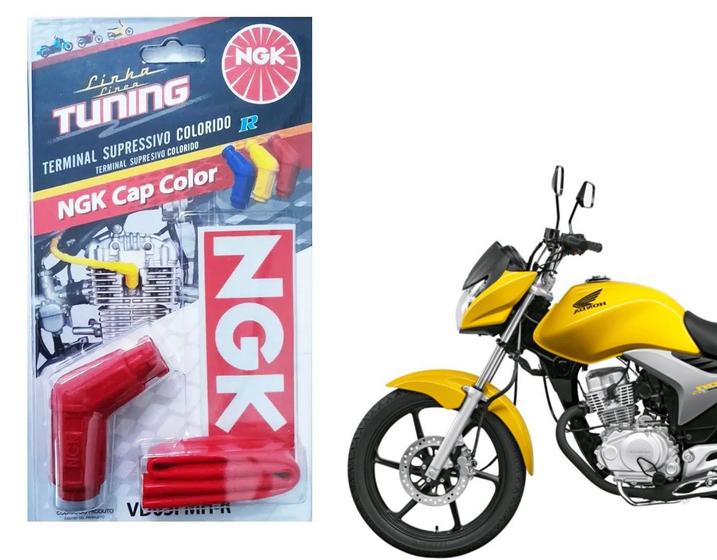 Imagem de Cachimbo de Vela Vermelho Terminal Ngk Cg Titan Fan Today 125 150 160 Start Mix Flex Cbx 150 200 - VD05FMHR