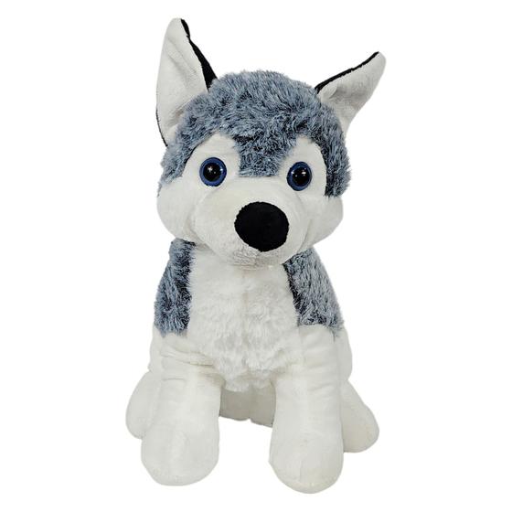 Imagem de Cachorro De Pelúcia Husky Siberiano 25Cms - Azul