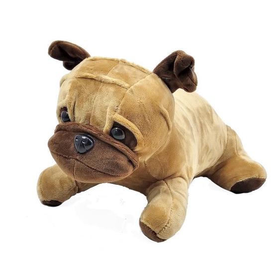 Imagem de Cachorro De Pelúcia Pug Marrom 26 Cm Comprimento