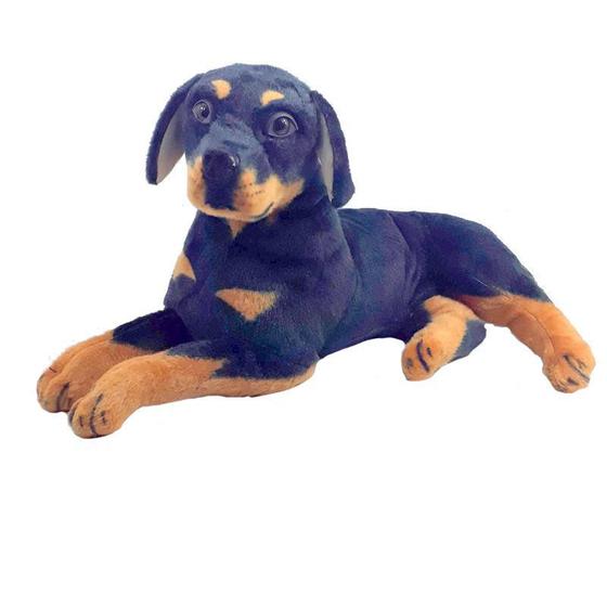 Imagem de Cachorro Pelúcia Rottweiler 53 cm Deitado