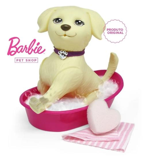 Imagem de Cachorro Pet shop da Barbie Hora do banho banheira Mattel 