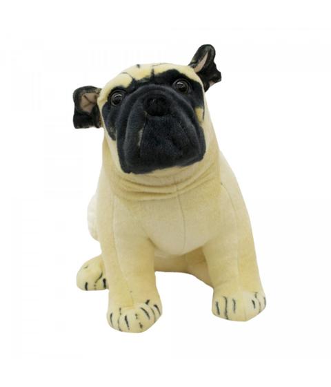 Imagem de Cachorro Pug De Pelúcia Sentado 42Cm Realista Top