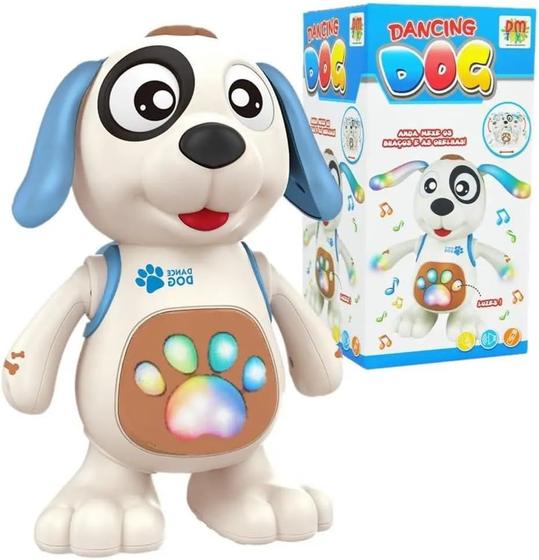 Imagem de Cachorro Robô Dança Canta Late Com Luz e Som Brinquedo Infantil Para Meninos Azul