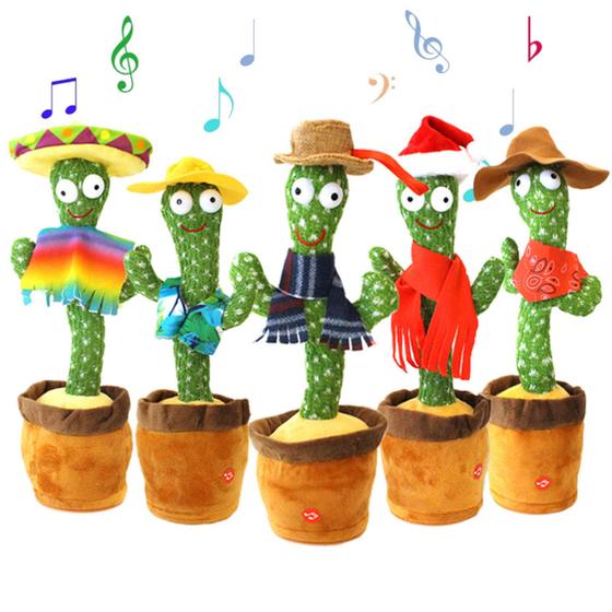 Cacto Dançante Falante Brinquedo Pelúcia Toca Músicas Brilha - UTIMIX ...