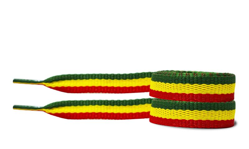 Imagem de cadarço para tênis reggae chato poliester 120cm