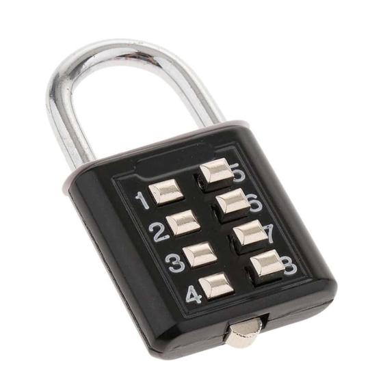 Imagem de Cadeado 8 Digitos Com Segredo Botao Senha Alta Resistência 