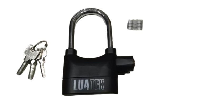 Imagem de Cadeado Anti Furto Alarme Sensor Com Bateria E Chaves Luatek
