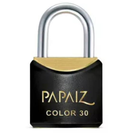 Imagem de Cadeado com Chave 30mm Latão Preto Color Line Papaiz