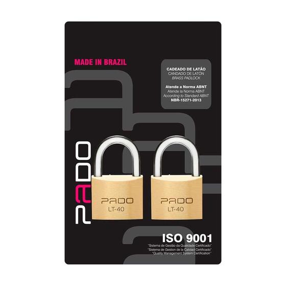Cadeado com chave 40mm E-40 2 peças bronze Pado Menor preço em Cadeado com chave 40mm E-40 2 peças bronze Pado