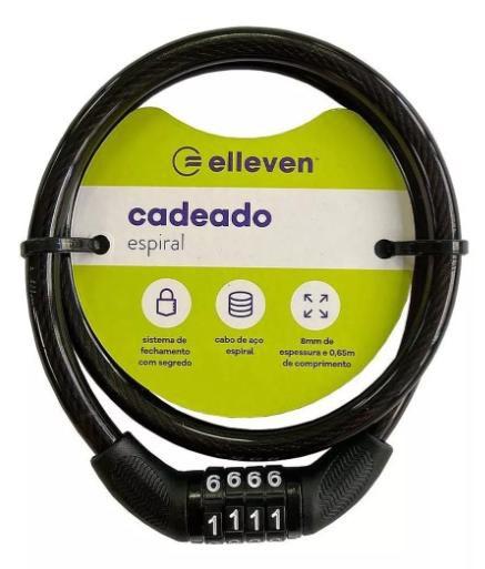 Imagem de Cadeado Elleven Tranca Com Segredo Bike Moto 65Cm