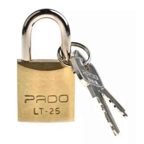 Imagem de Cadeado Latão Pado Resistente Com Duas Chaves Lt 25mm