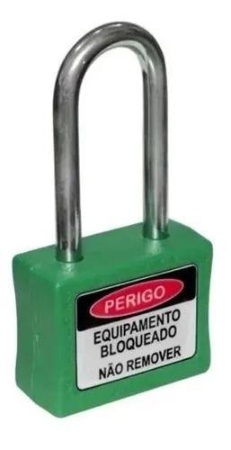 Imagem de Cadeado Loto de Bloqueio Nr10  35/50Mm Verde Haste Aco Papaiz