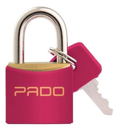 Imagem de Cadeado Pado VERMELHO Latão Maciço Haste Aço Com Capa - 30mm