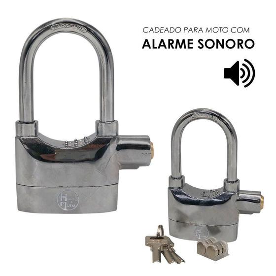 Imagem de Cadeado Para Moto Com Alarme Sonoro Anti-Furto